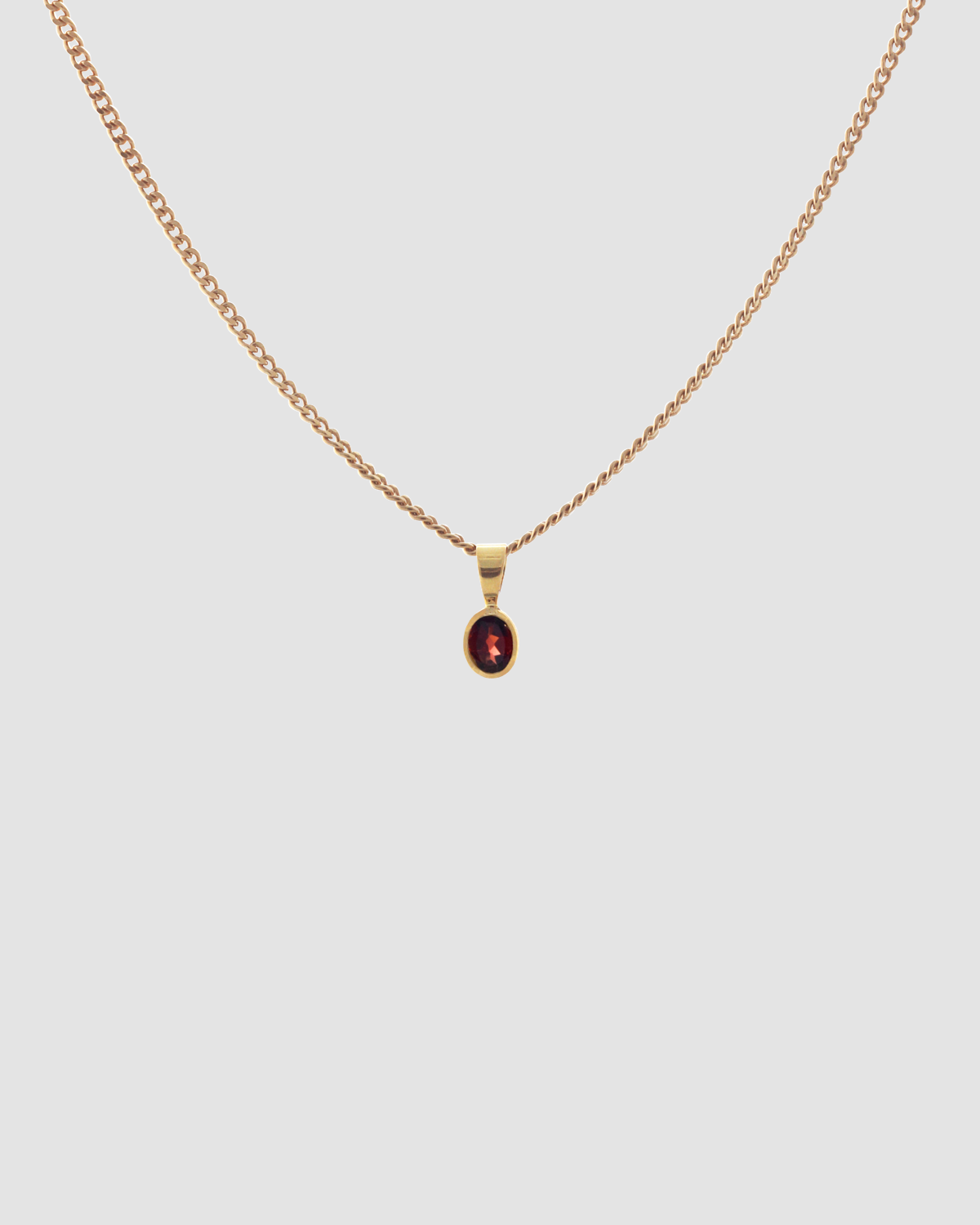 material:gold; add-on:mini-chain-necklace; add-on:garnet-add-on;