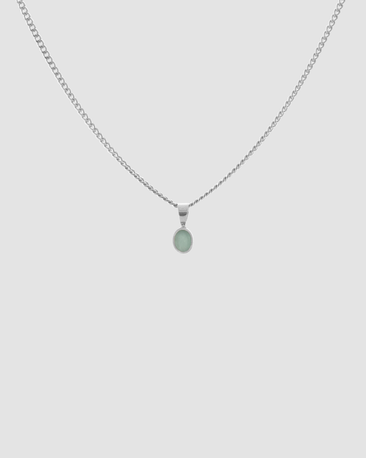 material:silver; add-on:mini-chain-necklace; add-on:emerald-add-on;