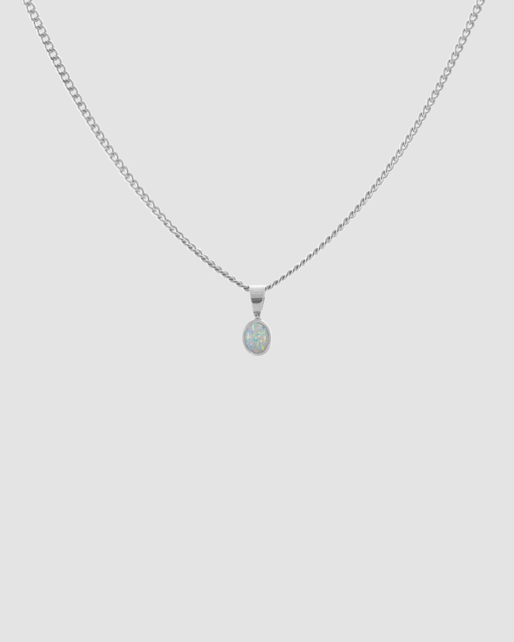 material:silver; add-on:mini-chain-necklace; add-on:opal-add-on;